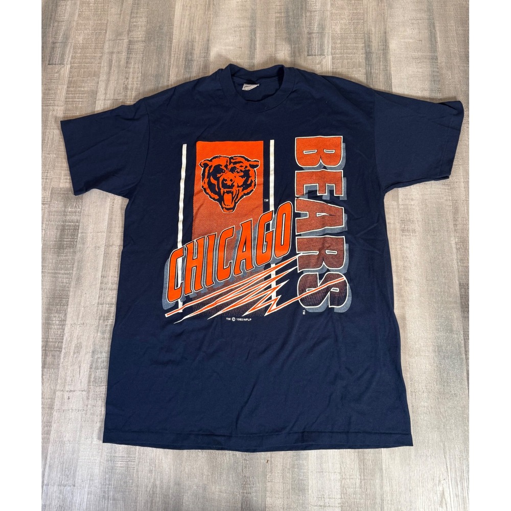 Vintage 1992 Chicago Bears T Shirt Stedman blue Graphic USA Men's XL